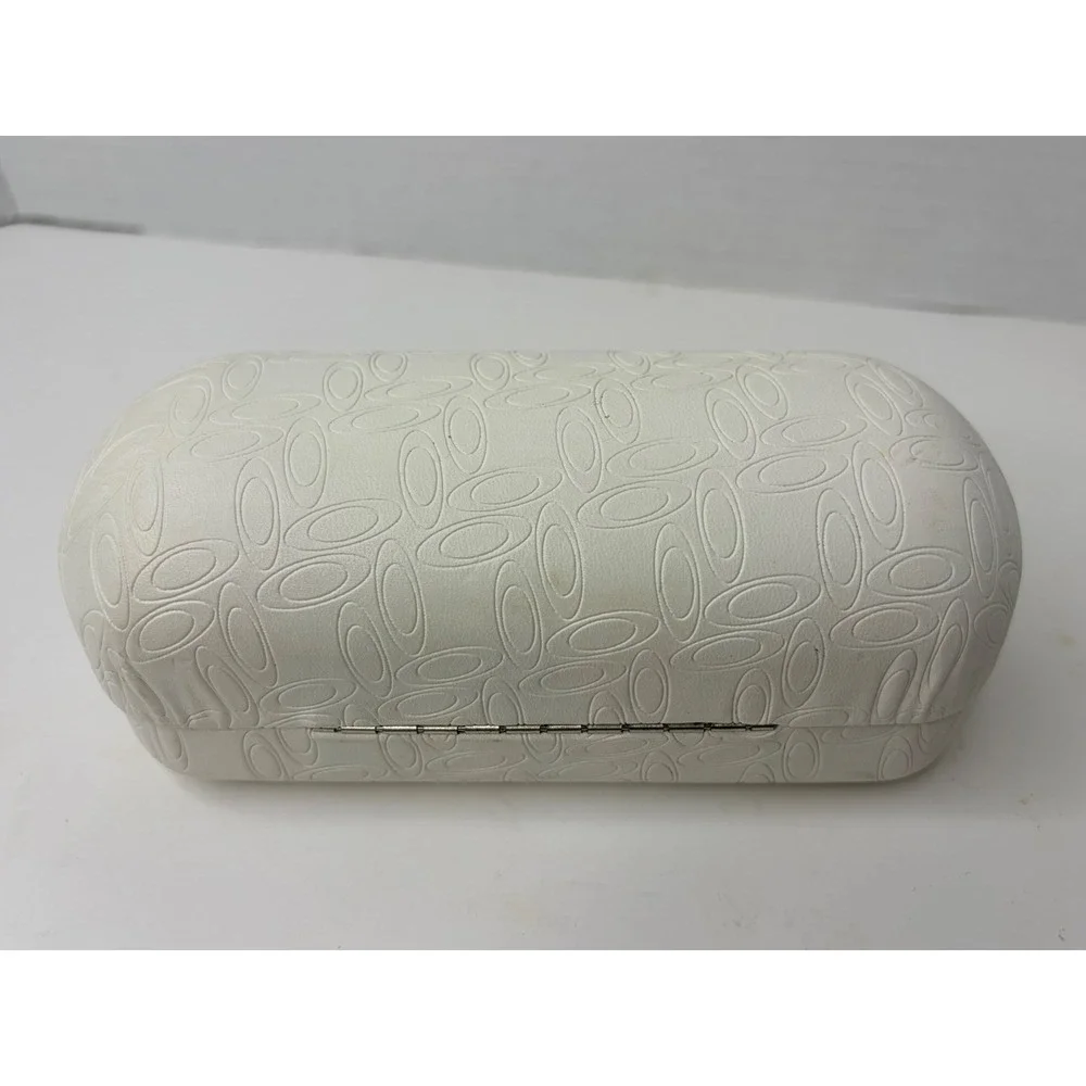 Oakley White‎ Hard Sunglasses Case Embossed Icon Logo Clamshell Protective Vault